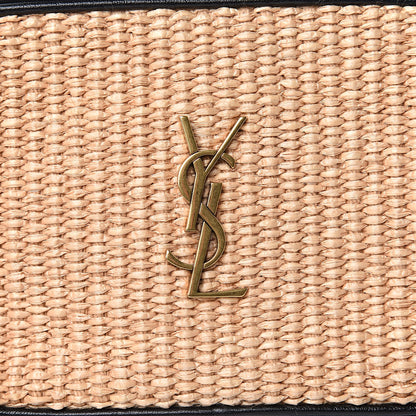Saint Laurent Raffia Canvas Monogram Mini Lou Camera Bag Beige Black 10 of 11