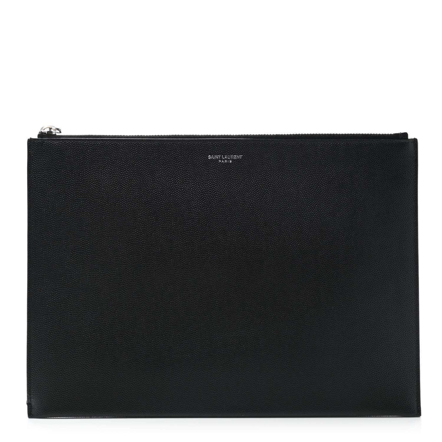 Saint Laurent Grain De Poudre Zipped Tablet Holder Black 1 of 7