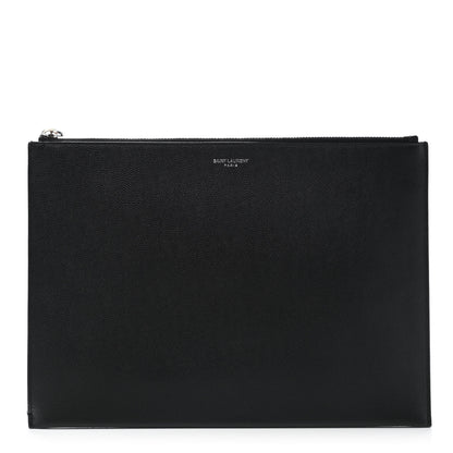 Saint Laurent Grain De Poudre Zipped Tablet Holder Black 1 of 7