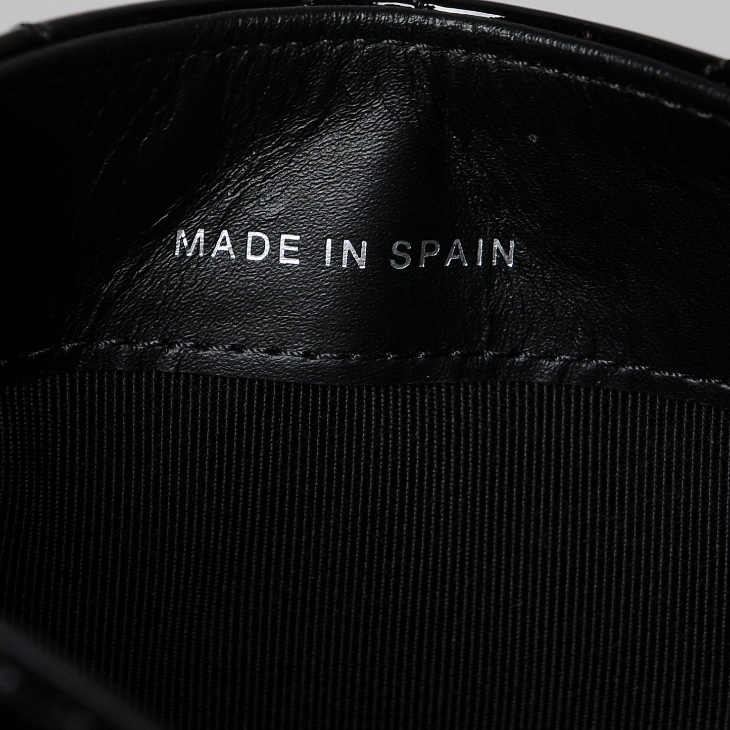 Patent Quilted Card Holder Black