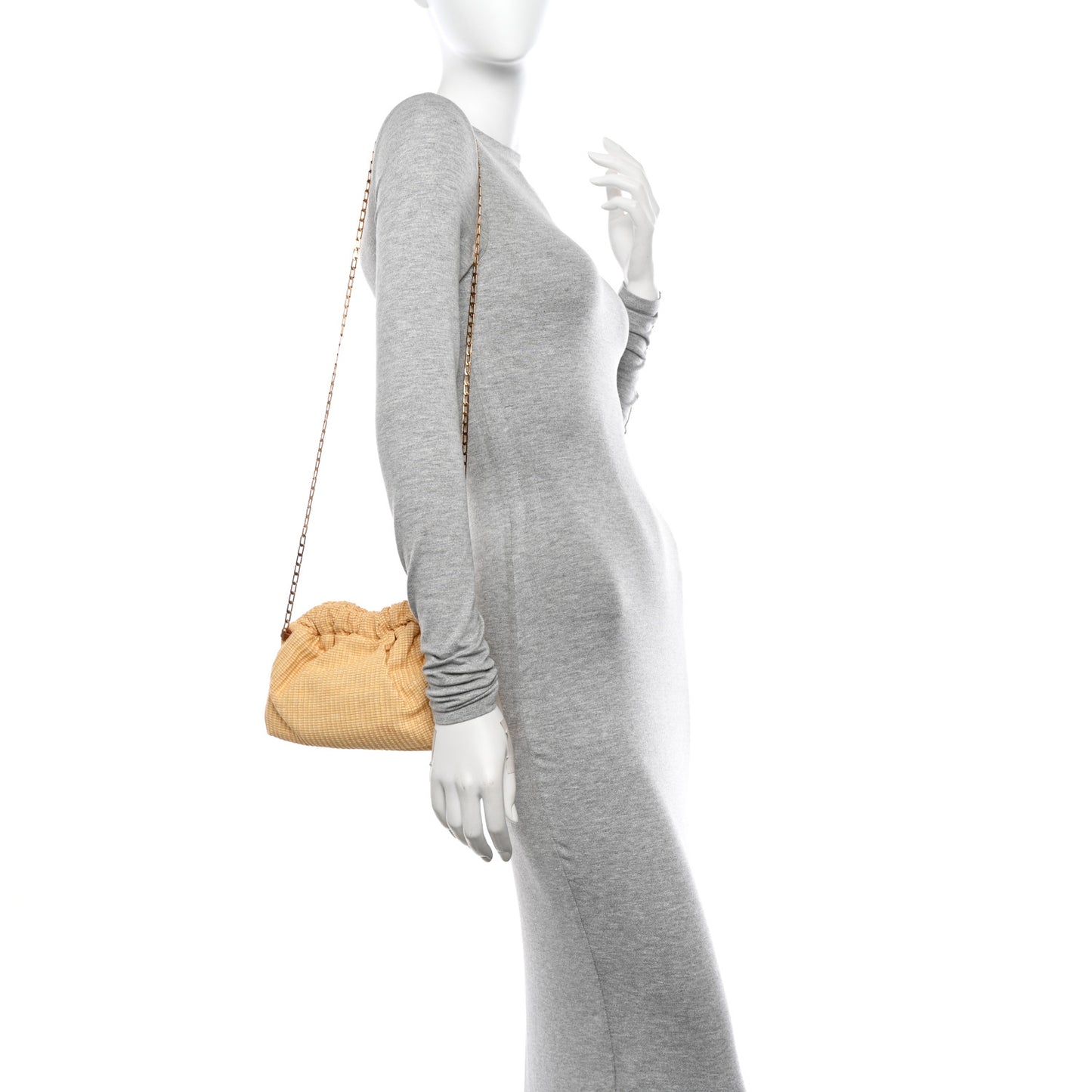 Woven Raffia Mini Cloud Chain Clutch Natural
