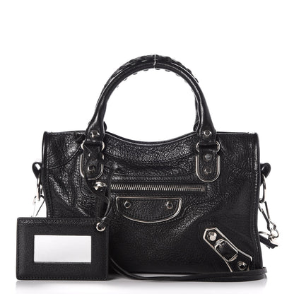 Balenciaga Chevre Silver Metallic Edge Hardware Mini City Black 1 of 7