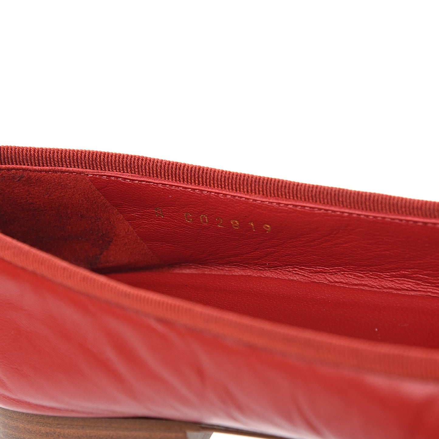 Lambskin Cap Toe Ballerina Flats 38 Red