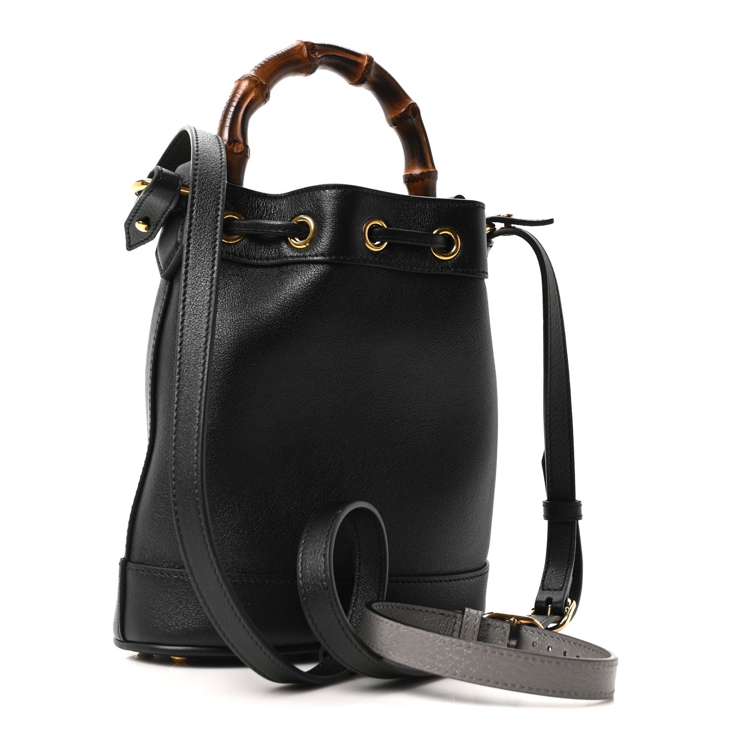 Gucci Softy Wonka Textured Dollar Calfskin Mini Diana Bucket Bag Black 3 of 10