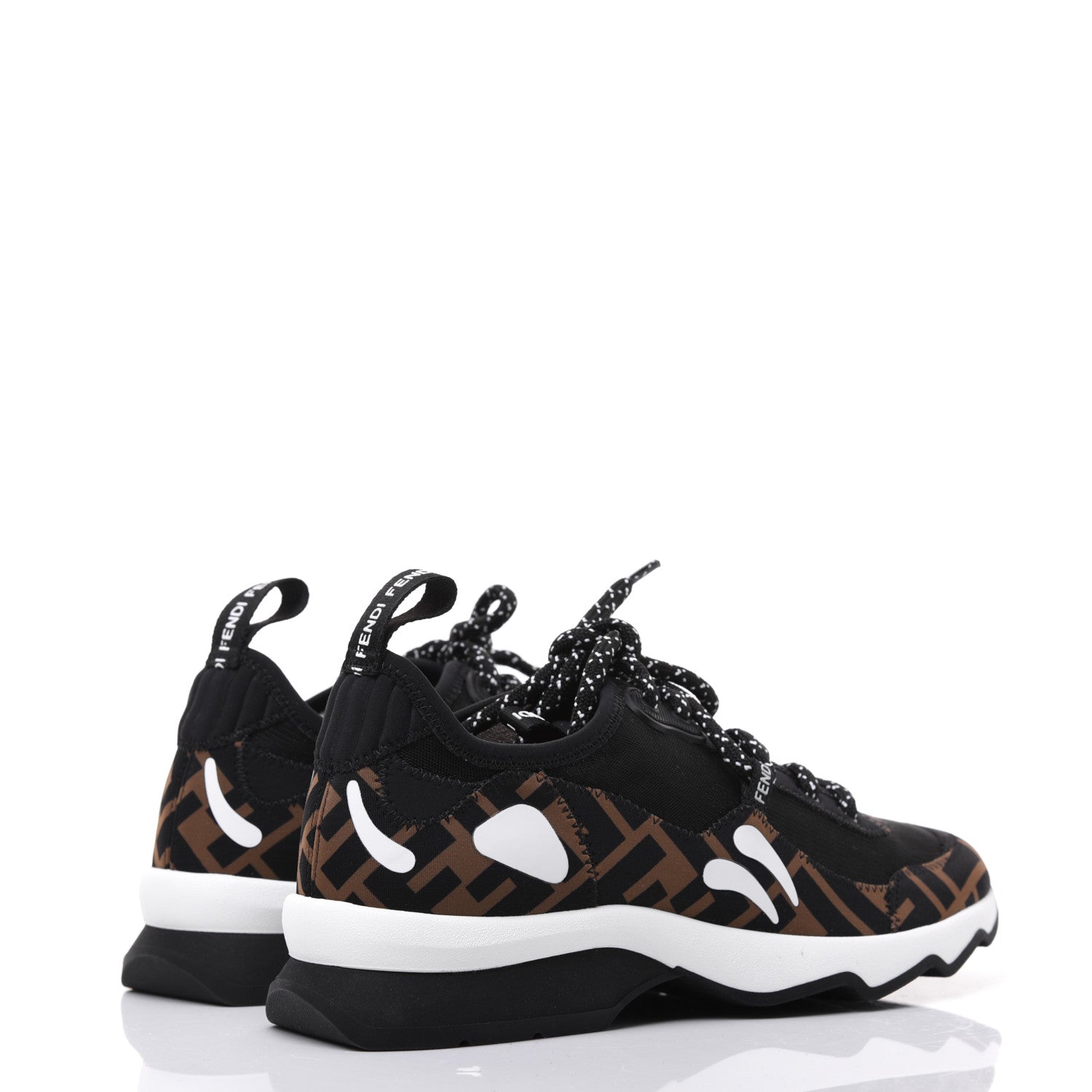 Fendi Technical Mesh Lycra FFreedom Patchwork Sneakers 35 Black Tobacco 4 of 9