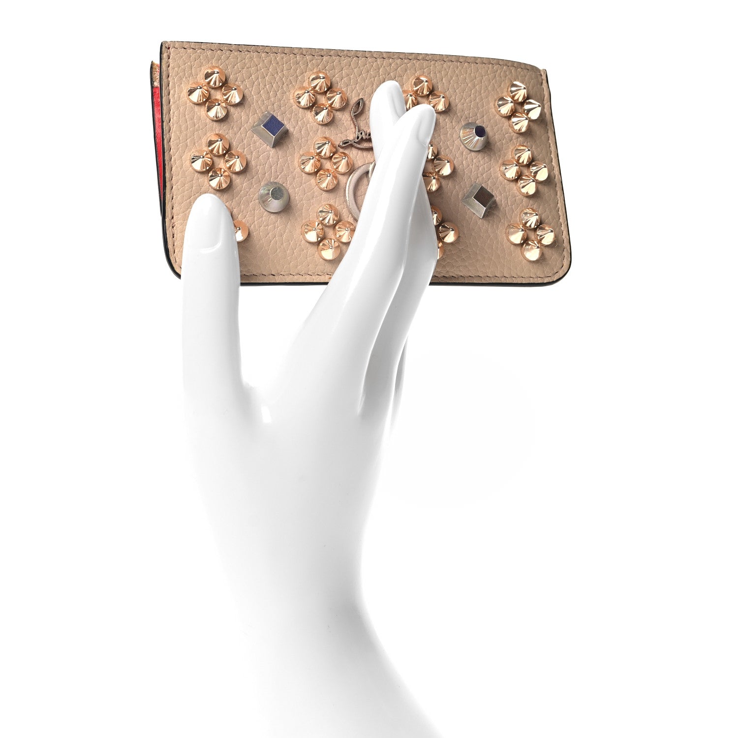 Christian Louboutin Calfskin Loubinthesky Panettone Zip Card Holder Ballerina 2 of 6