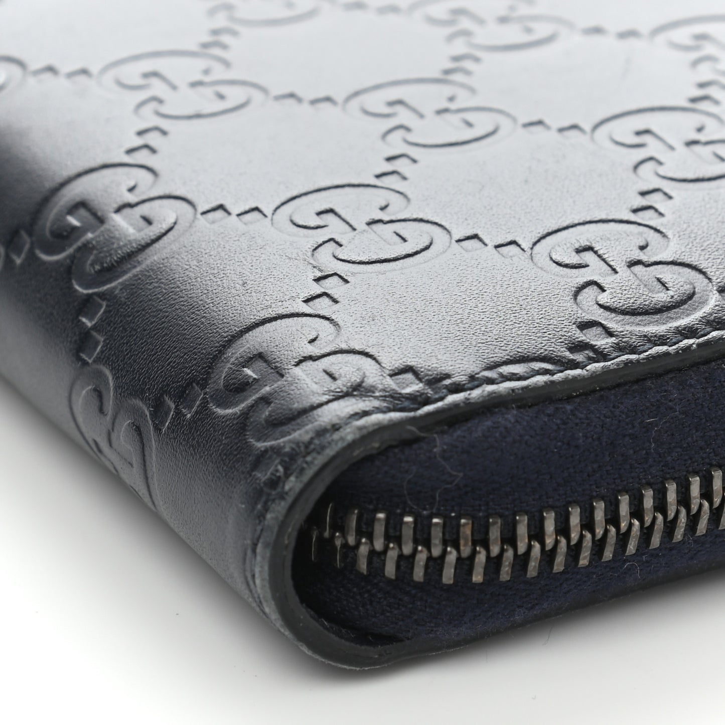 Guccissima Zip Around Wallet Blue