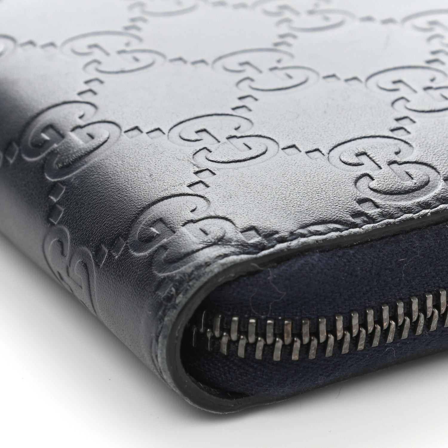 Gucci Guccissima Zip Around Wallet Blue 9 of 11