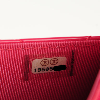 Chanel Patent Quilted Wallet On Chain WOC Fuchsia 8 of 8