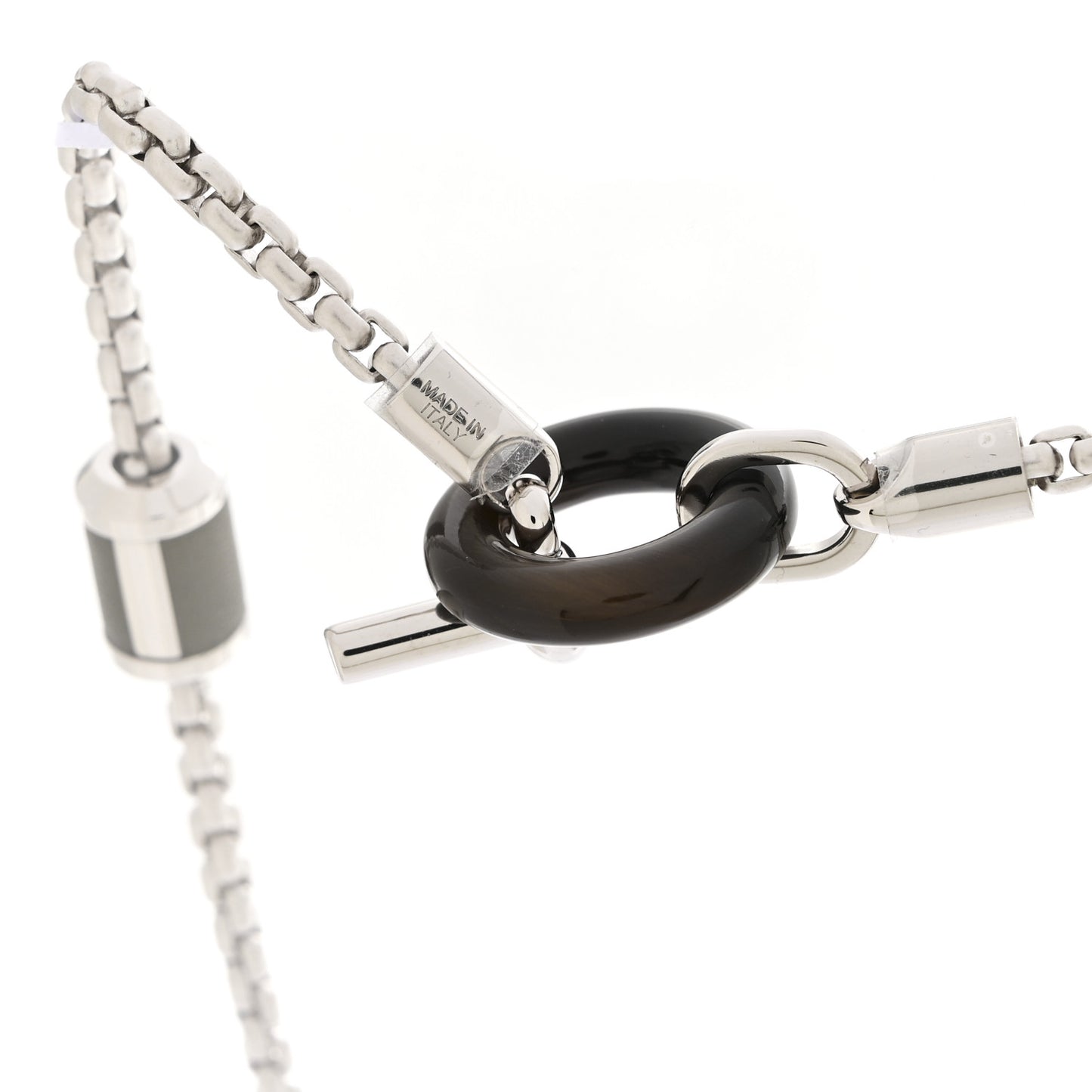 Palladium Buffalo Horn Swift Meli-Melo Necklace Vert Veronese Bleu Saphir