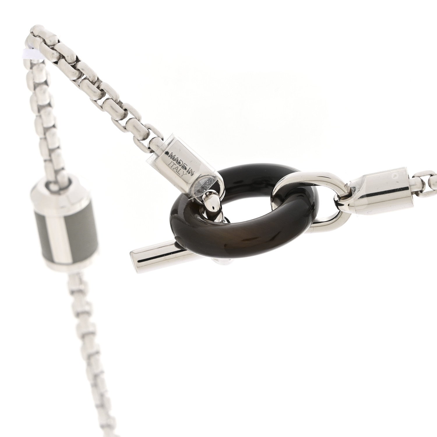 Hermes Palladium Buffalo Horn Swift Meli-Melo Necklace Vert Veronese Bleu Saphir 6 of 8
