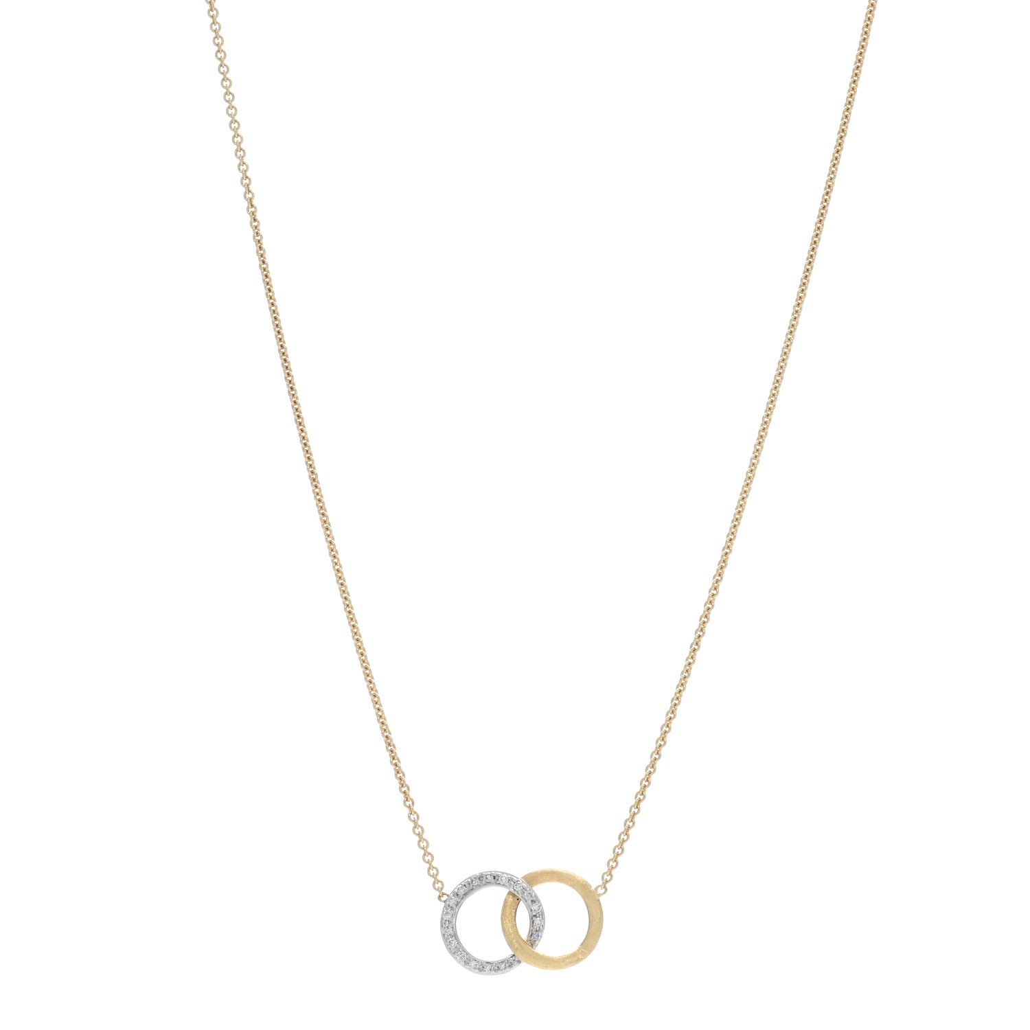 Marco Bicego 18K Yellow White Gold Diamond Jaipur Link Pendant Necklace 1 of 4