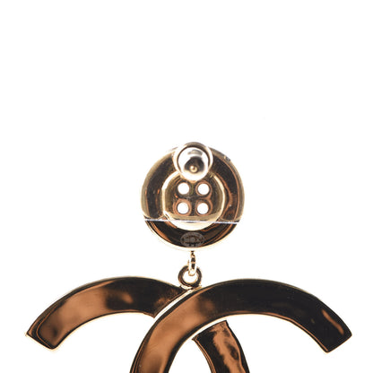Chanel Metal Large Paris Button Earrings Gold 3 of 7