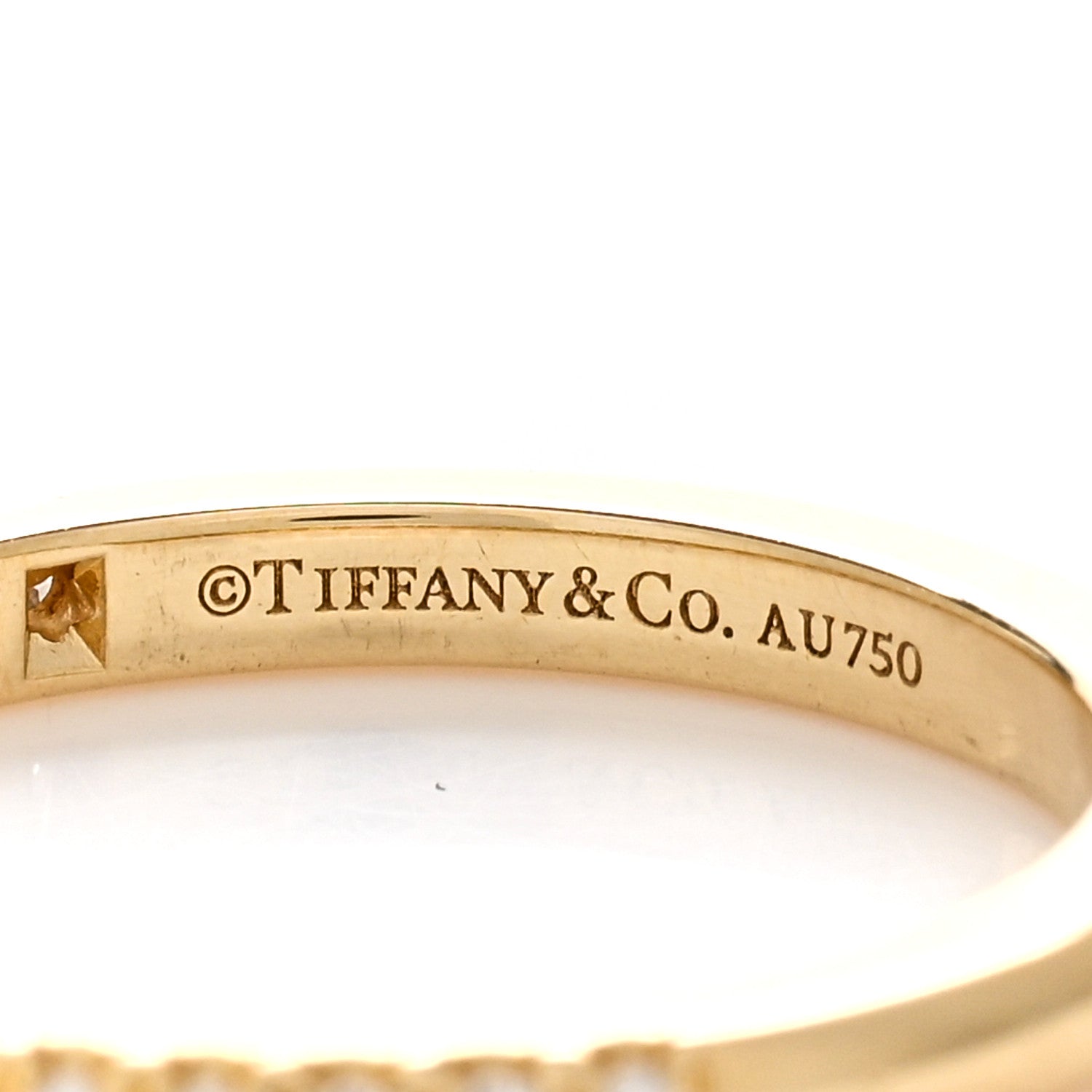 Tiffany 18K Yellow Gold Diamond Soleste Half Eternity Band Ring 49 5 4 of 4