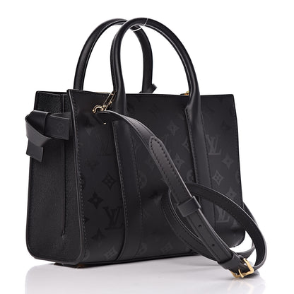 Louis Vuitton Monogram Cuir Plume Very Open Tote BB Black 3 of 9