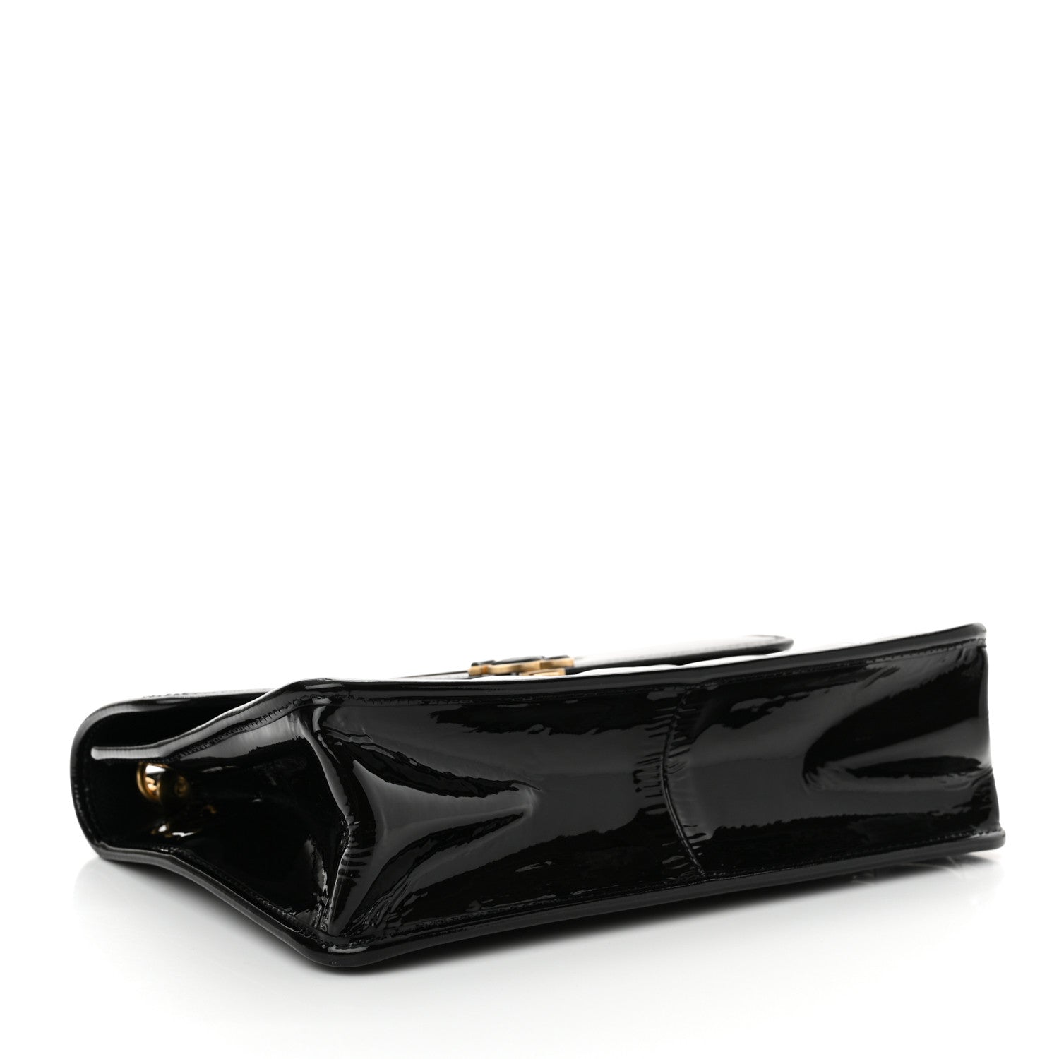 Chanel Patent Quilted Graphic Catch Flap Black 4 of 13