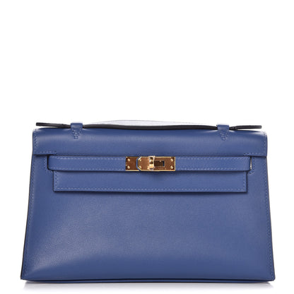 Hermes Swift Kelly Pochette Clutch Bleu Brighton 1 of 27