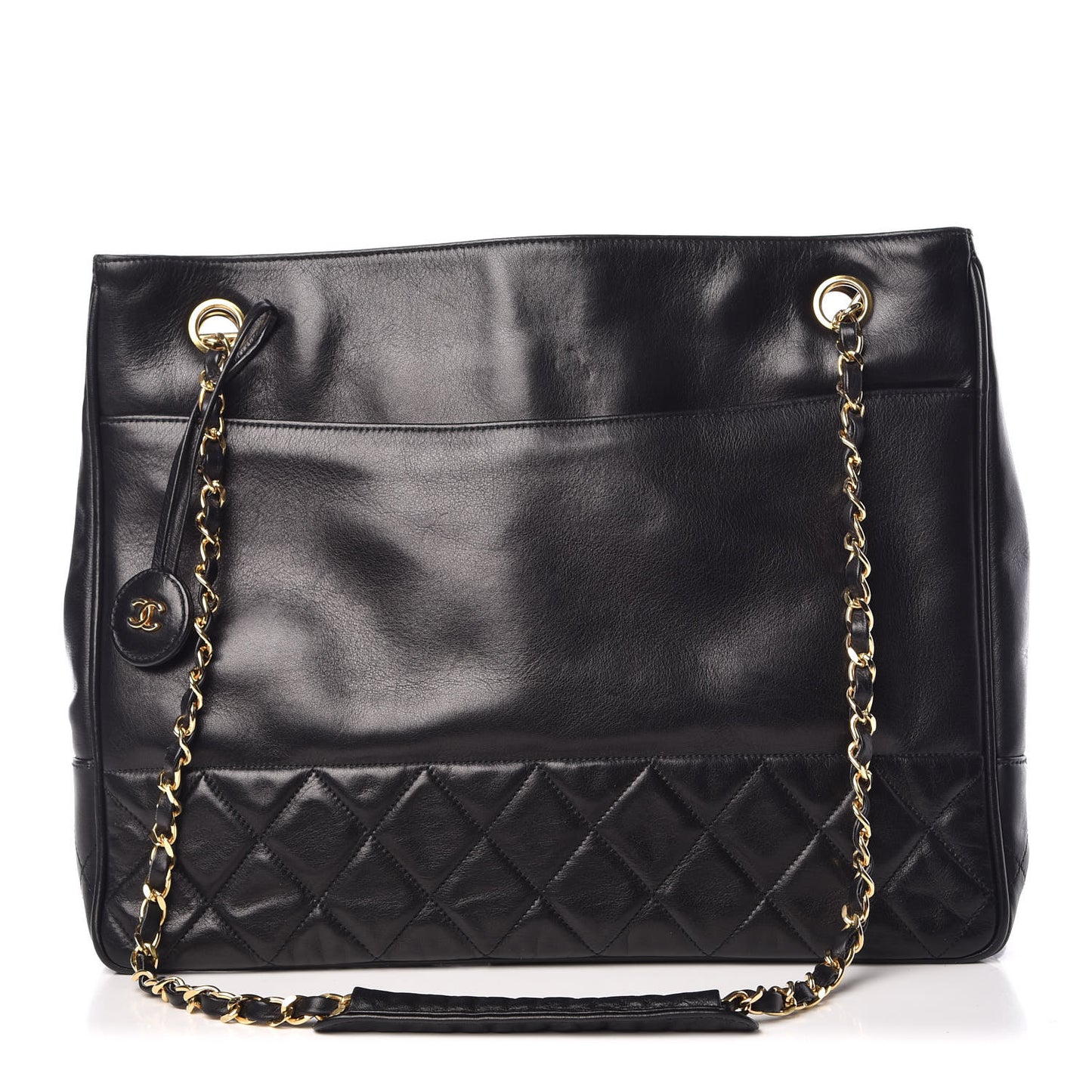 Lambskin Quilted Tote Black