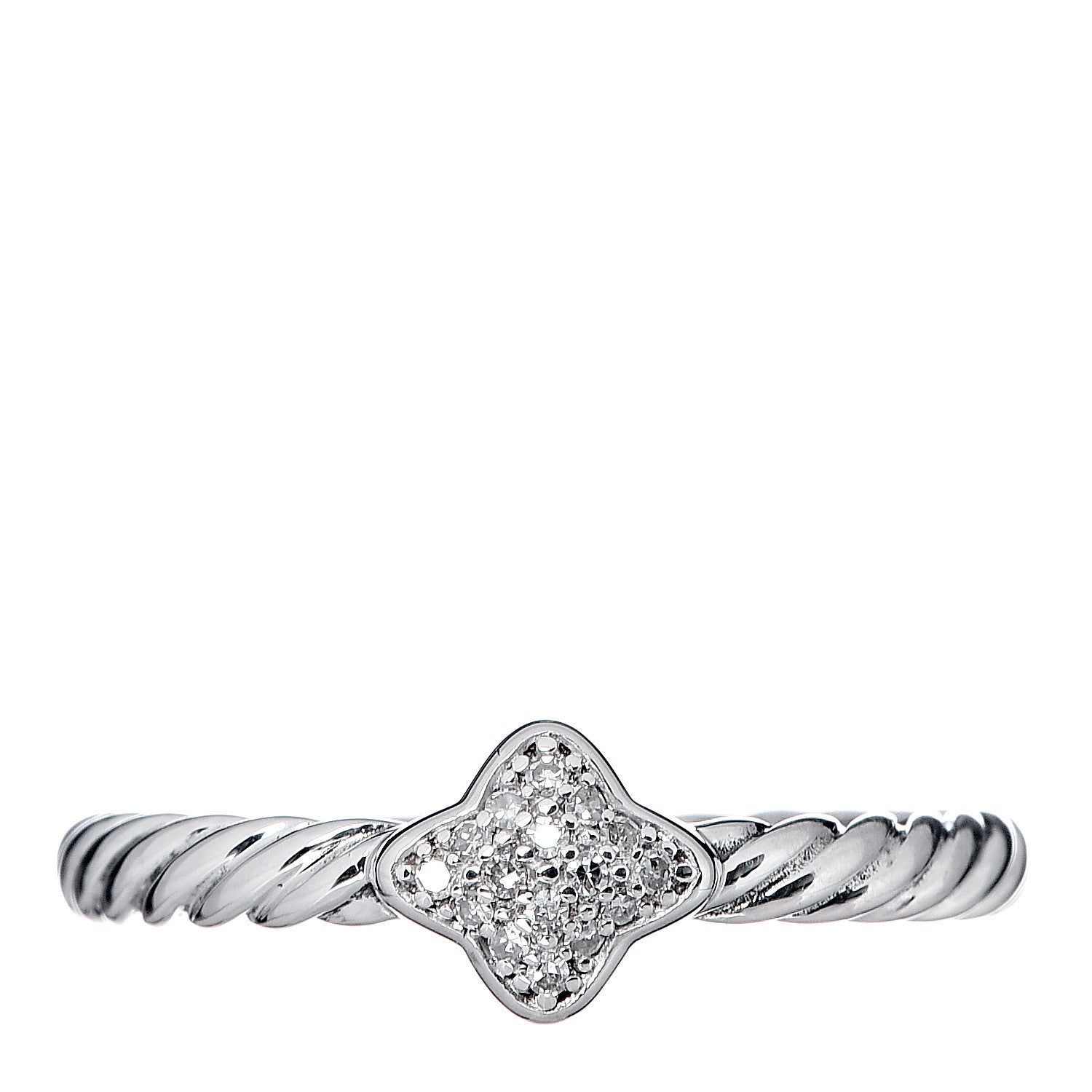 David Yurman Sterling Silver Diamond Quatrefoil Ring 52 6 1 of 6