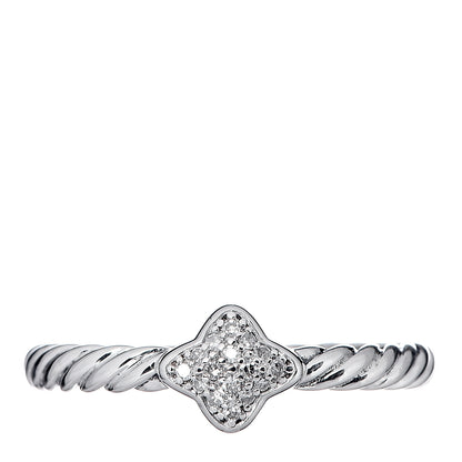 David Yurman Sterling Silver Diamond Quatrefoil Ring 52 6 1 of 6