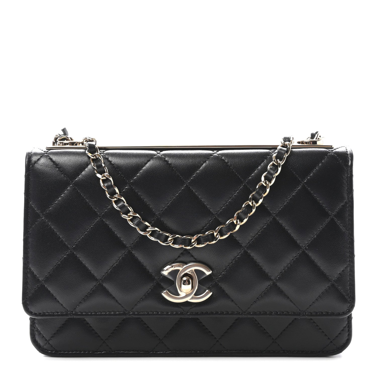 Chanel Lambskin Quilted Trendy CC Wallet On Chain WOC Black 1 of 11