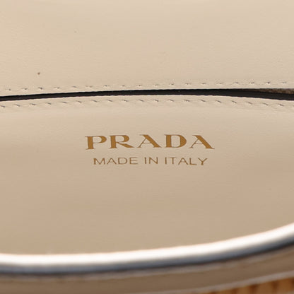 Prada Paglia Spazzolato Shoulder Bag Naturale White 6 of 10