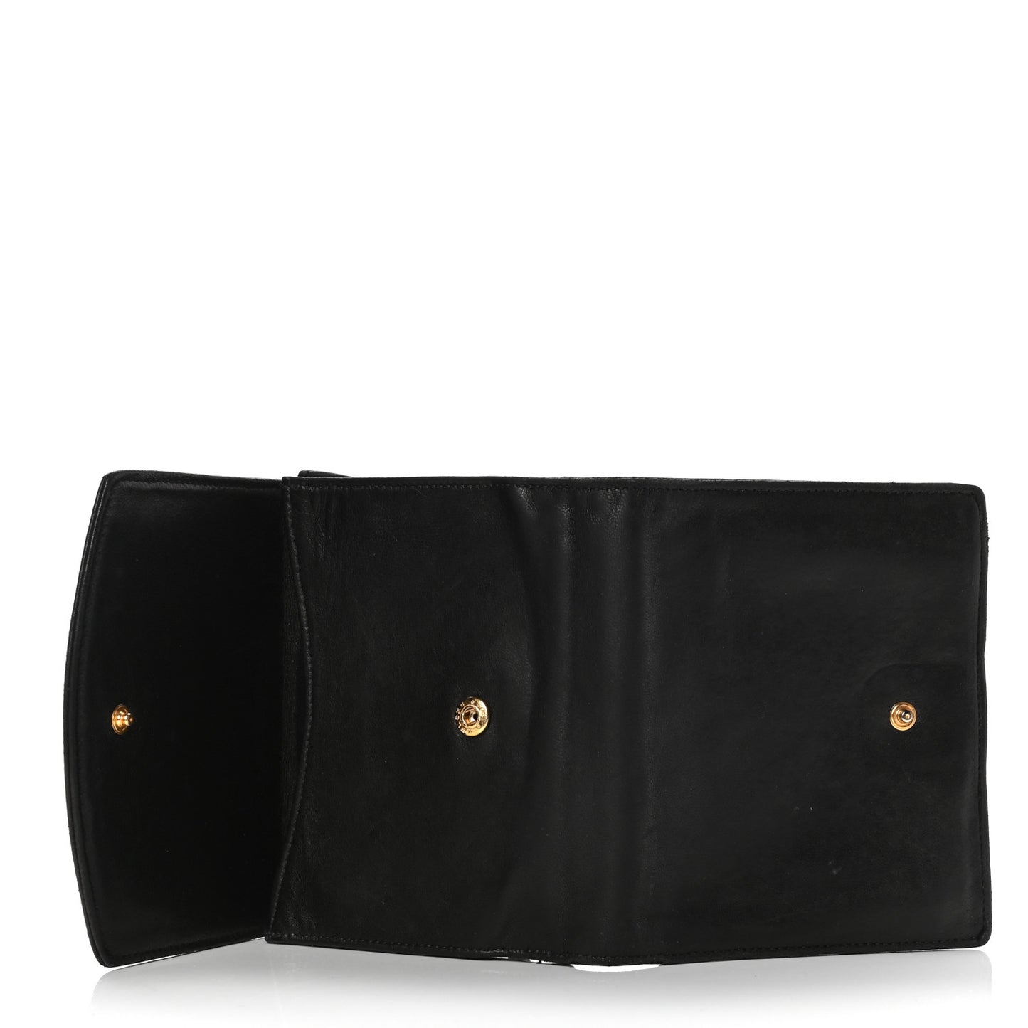 Lambskin Timeless CC Compact French Wallet Black
