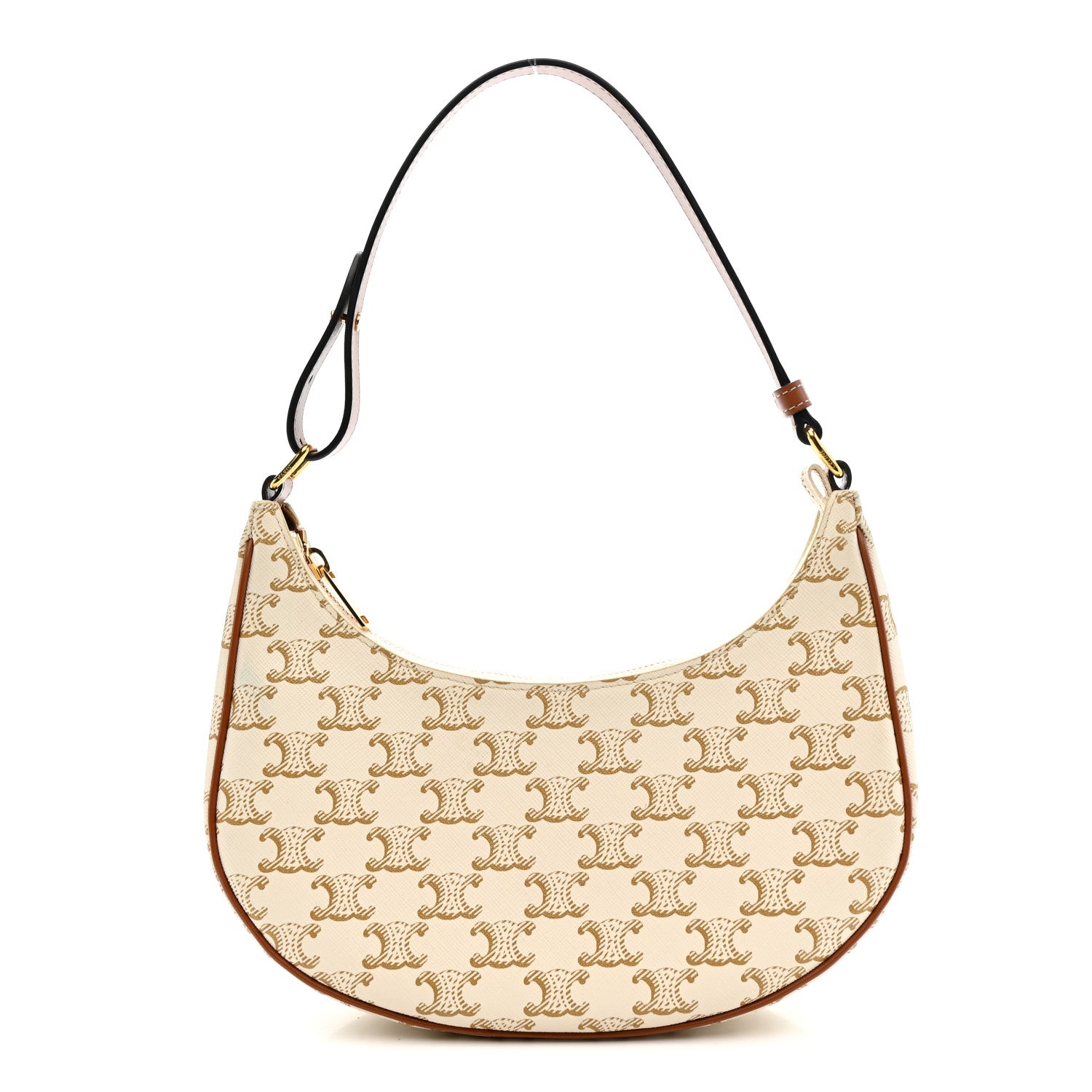 Celine Canvas Calfskin Ava Triomphe Shoulder Bag White 1 of 11