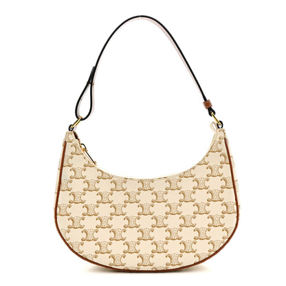 Celine Canvas Calfskin Ava Triomphe Shoulder Bag White 1 of 11