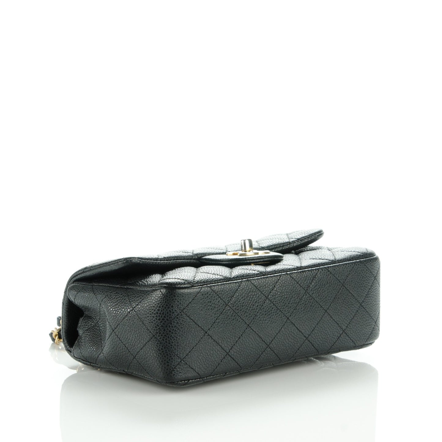 Caviar Quilted Mini Rectangular Flap Black