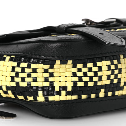 Proenza Schouler Lambskin Woven Plaid Micro PS1 Satchel Black Butter Toast 9 of 12