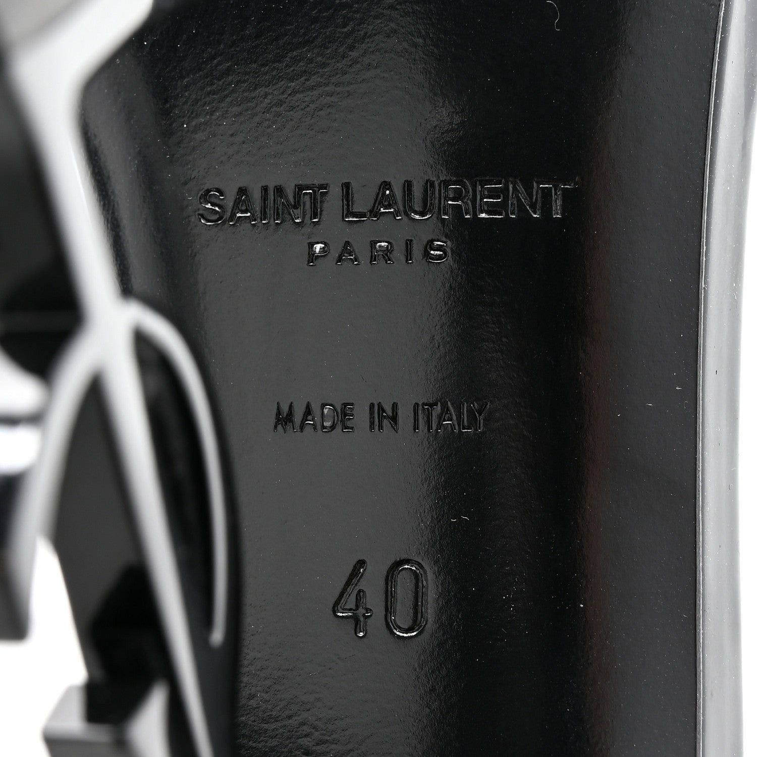 Saint Laurent Patent Calfskin Opyum 110 Sandals 40 Black 6 of 11