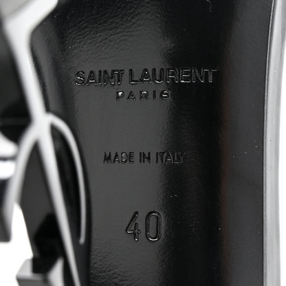 Saint Laurent Patent Calfskin Opyum 110 Sandals 40 Black 6 of 11