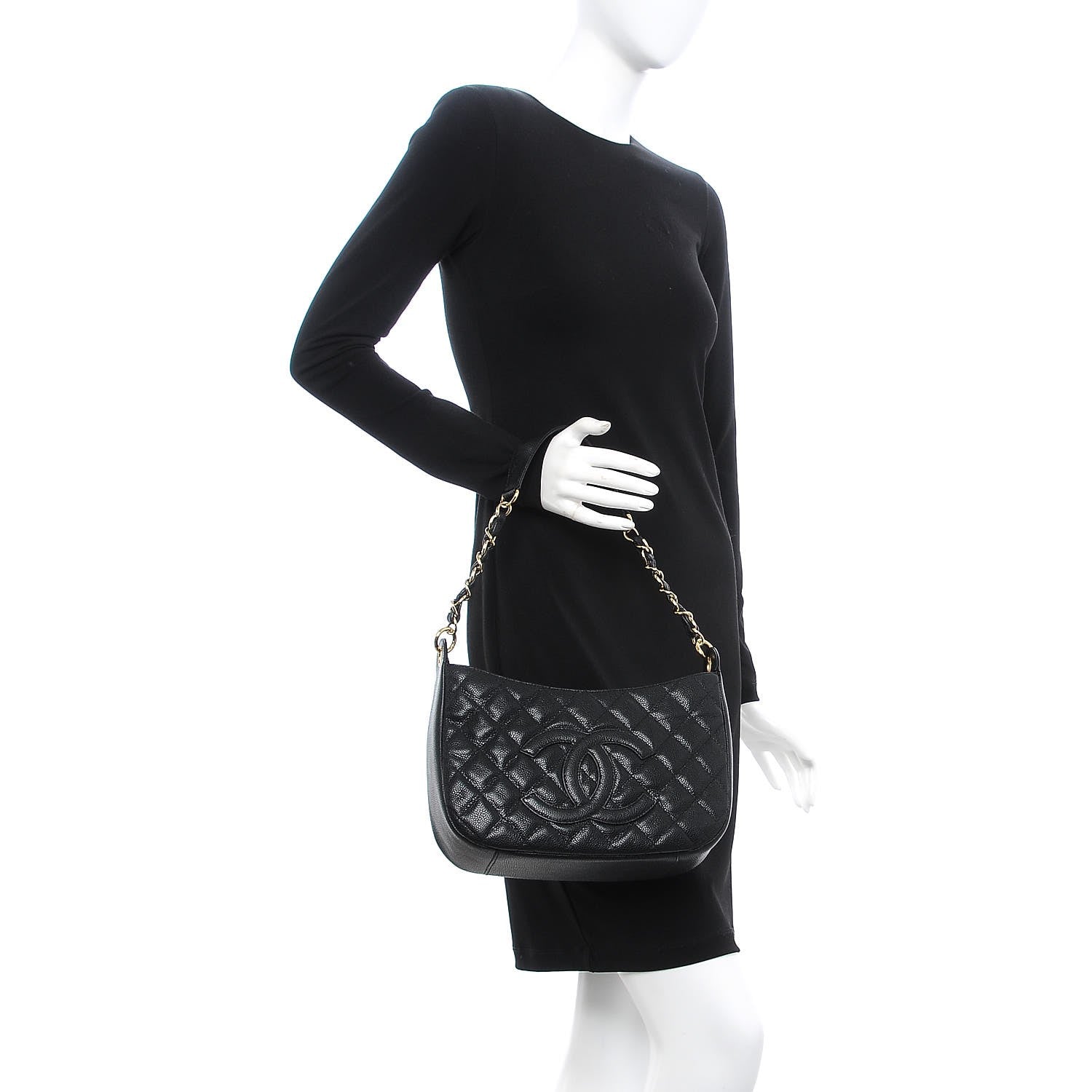Chanel Caviar Quilted Hobo Black 2 of 9