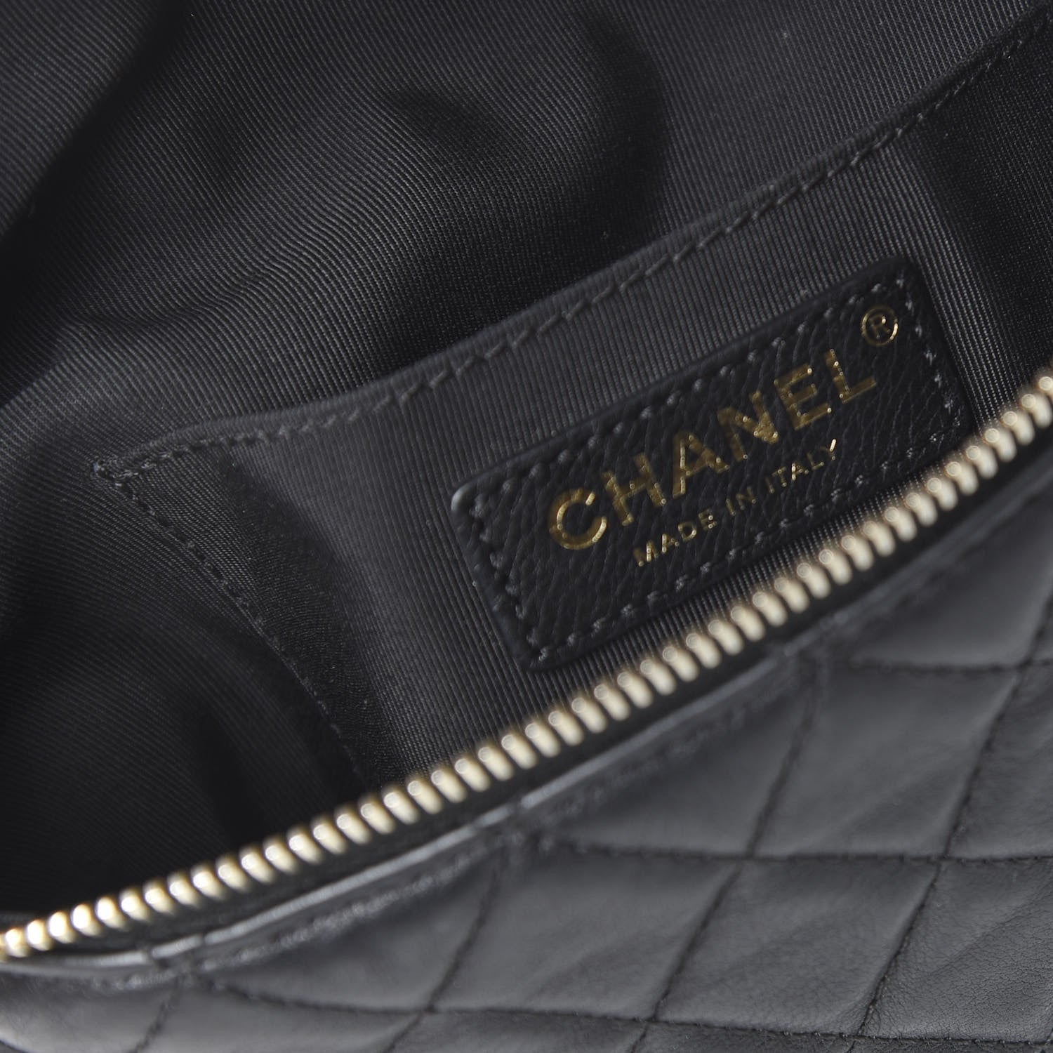 Chanel Lambskin Quilted Banane Waist Bag Fanny Pack Black 6 of 8