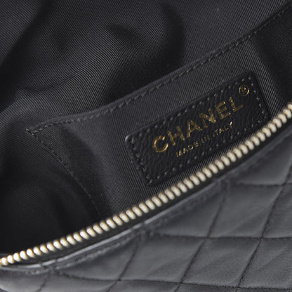 Chanel Lambskin Quilted Banane Waist Bag Fanny Pack Black 6 of 8