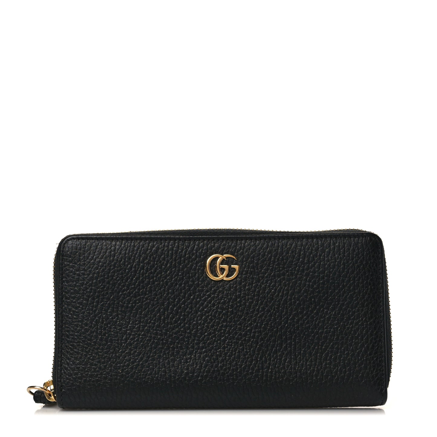 Dollar Calfskin GG Marmont Zip Around Wallet Black