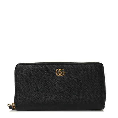 Gucci Dollar Calfskin GG Marmont Zip Around Wallet Black 2 of 14