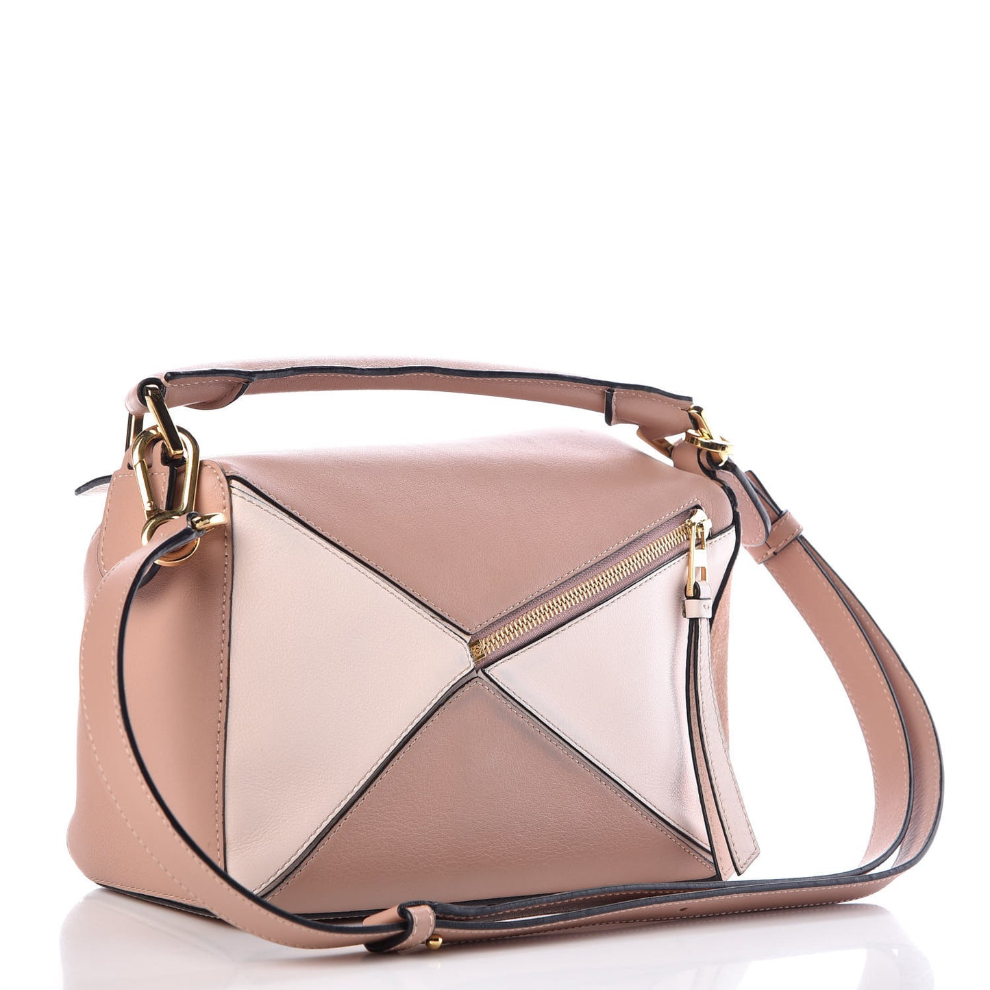 Calfskin Suede Small Puzzle Bag Blush
