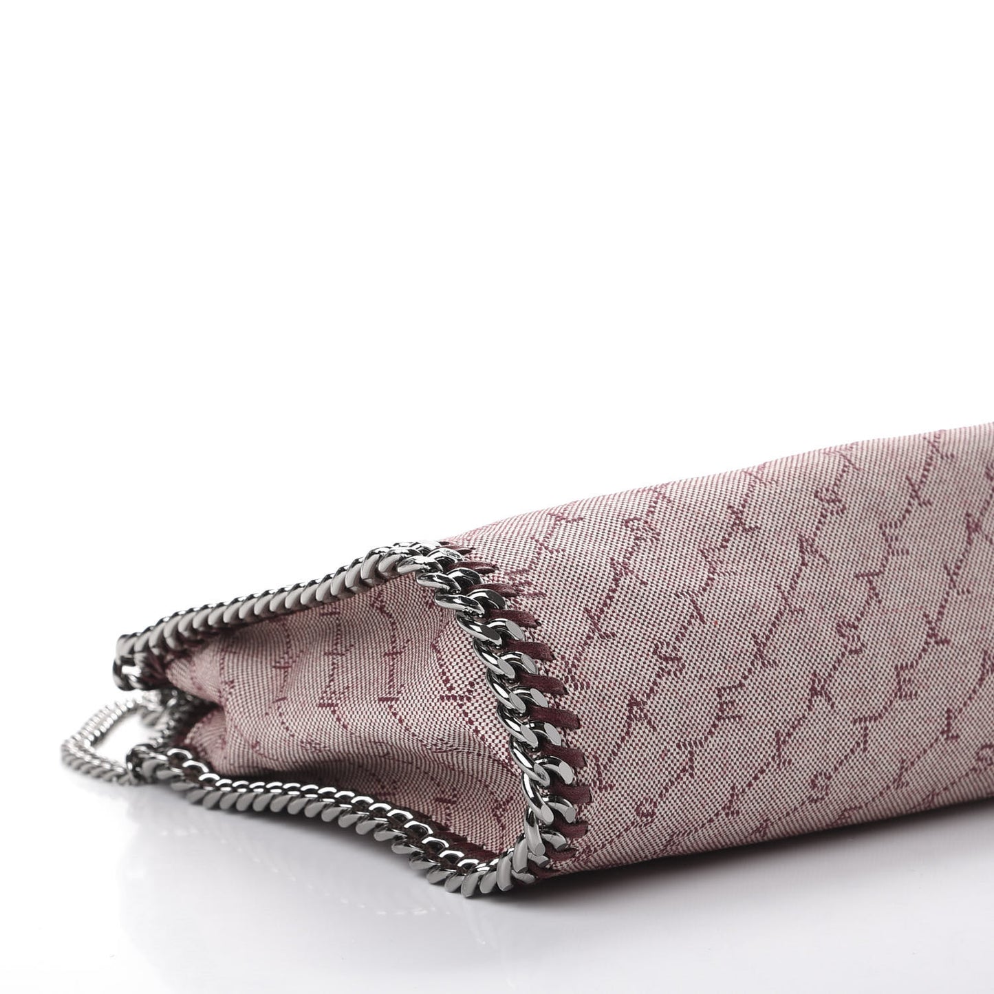 Denim Logo Mini Falabella Tote Burgundy