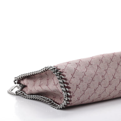 Stella McCartney Denim Logo Mini Falabella Tote Burgundy 5 of 8