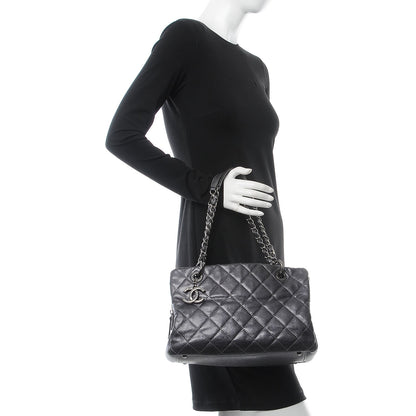 Chanel Iridescent Quilted Chic Caviar Shopping Tote Dark Silver 2 of 8
