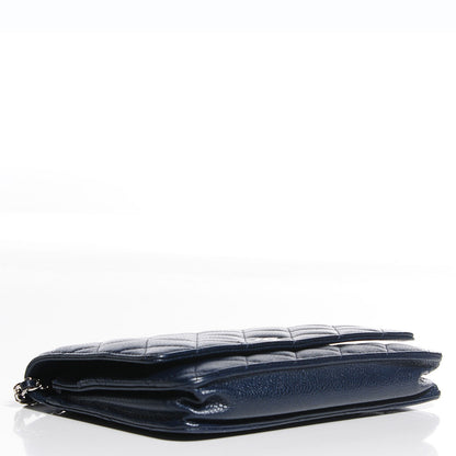 Chanel Caviar Quilted Wallet on Chain WOC Navy Blue 4 of 8