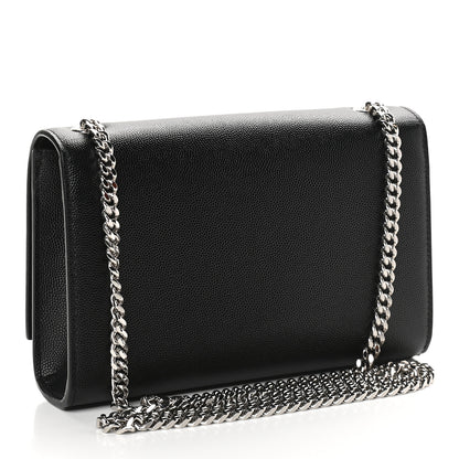 Saint Laurent Grain De Poudre Small Monogram Kate Satchel Black 3 of 8