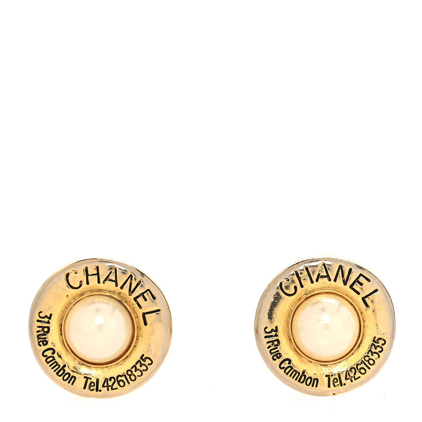 Pearl Rue Cambon Clip On Earrings Gold