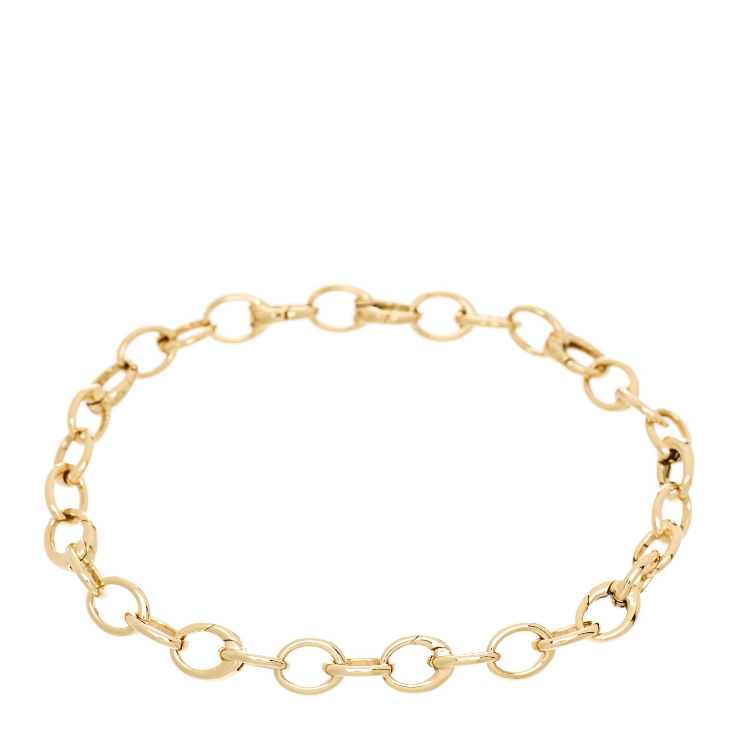 18K Yellow Gold Oval Clasping Link Bracelet