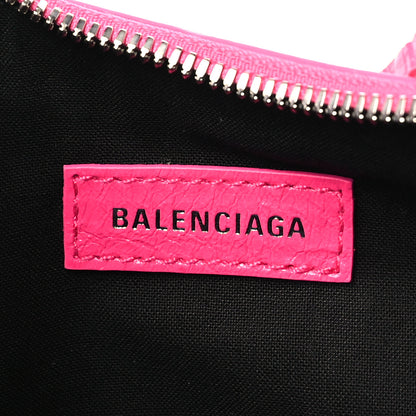 Balenciaga Extra Supple Calfskin Crocodile Embossed XS Le Cagole Shoulder Bag Lipstick Pink 6 of 10