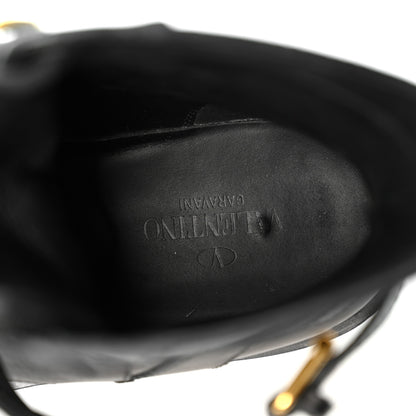 Valentino Garavani Calfskin Womens VLOGO 35mm Combat Boots 38.5 Black 9 of 9