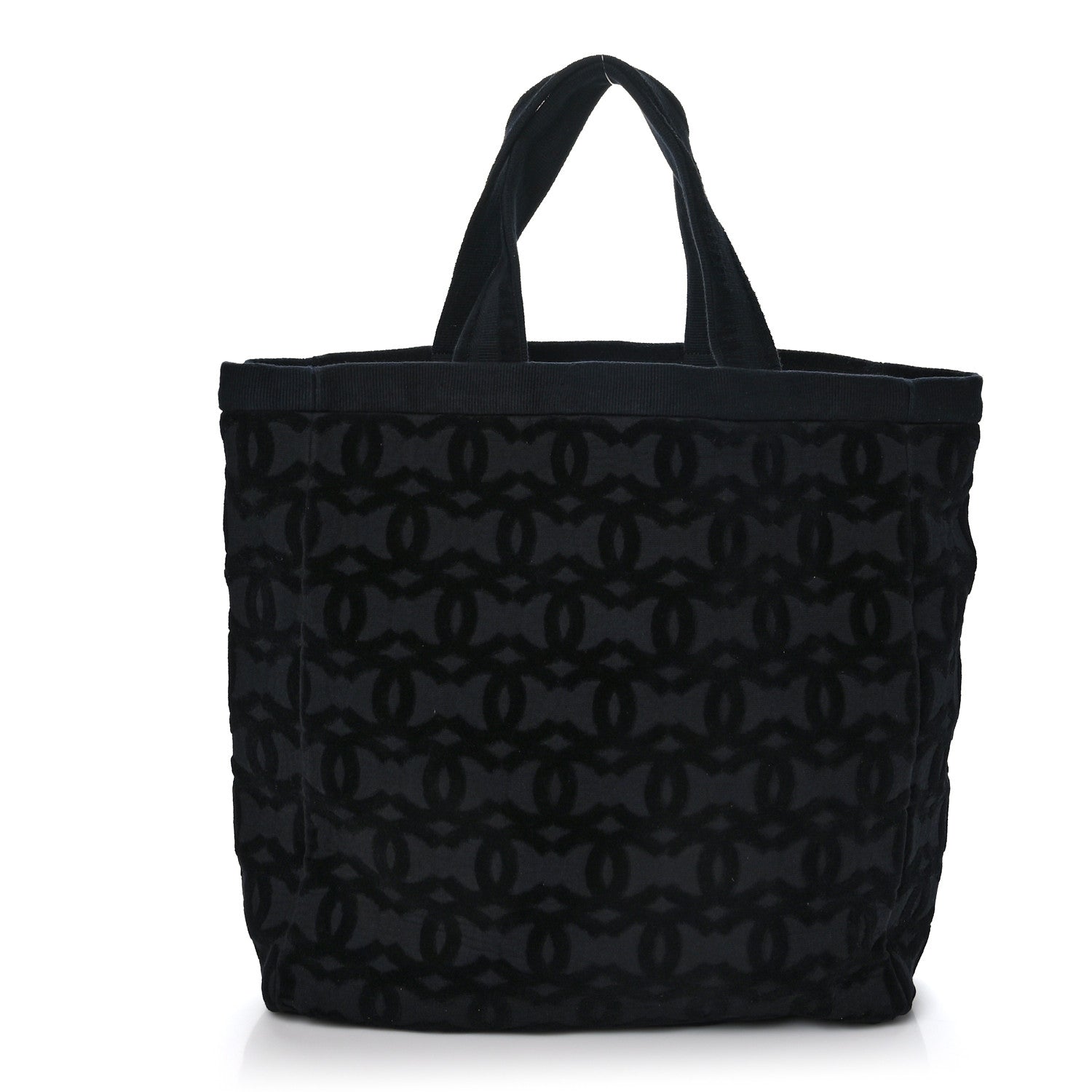 Chanel Terry Cotton CC Beach Tote Black 1 of 9