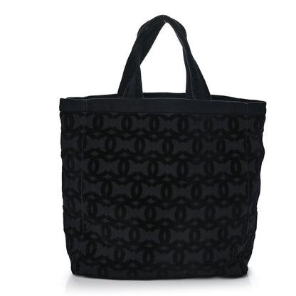 Chanel Terry Cotton CC Beach Tote Black 1 of 9